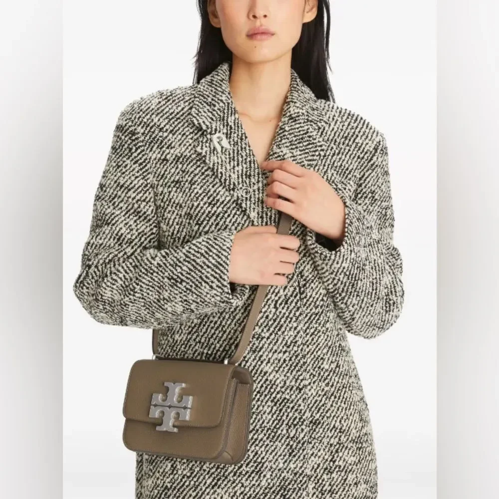 NWT TORY BURCH Small Eleanor Convertible Shoulder Bag In Plumberry Leather Suede